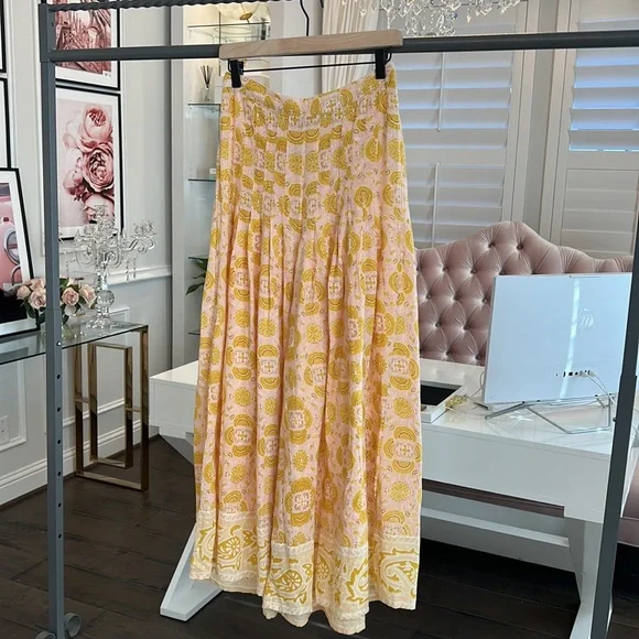 Free People Pink and Yellow Wide Leg Printed Pants - Picture 6 of 16